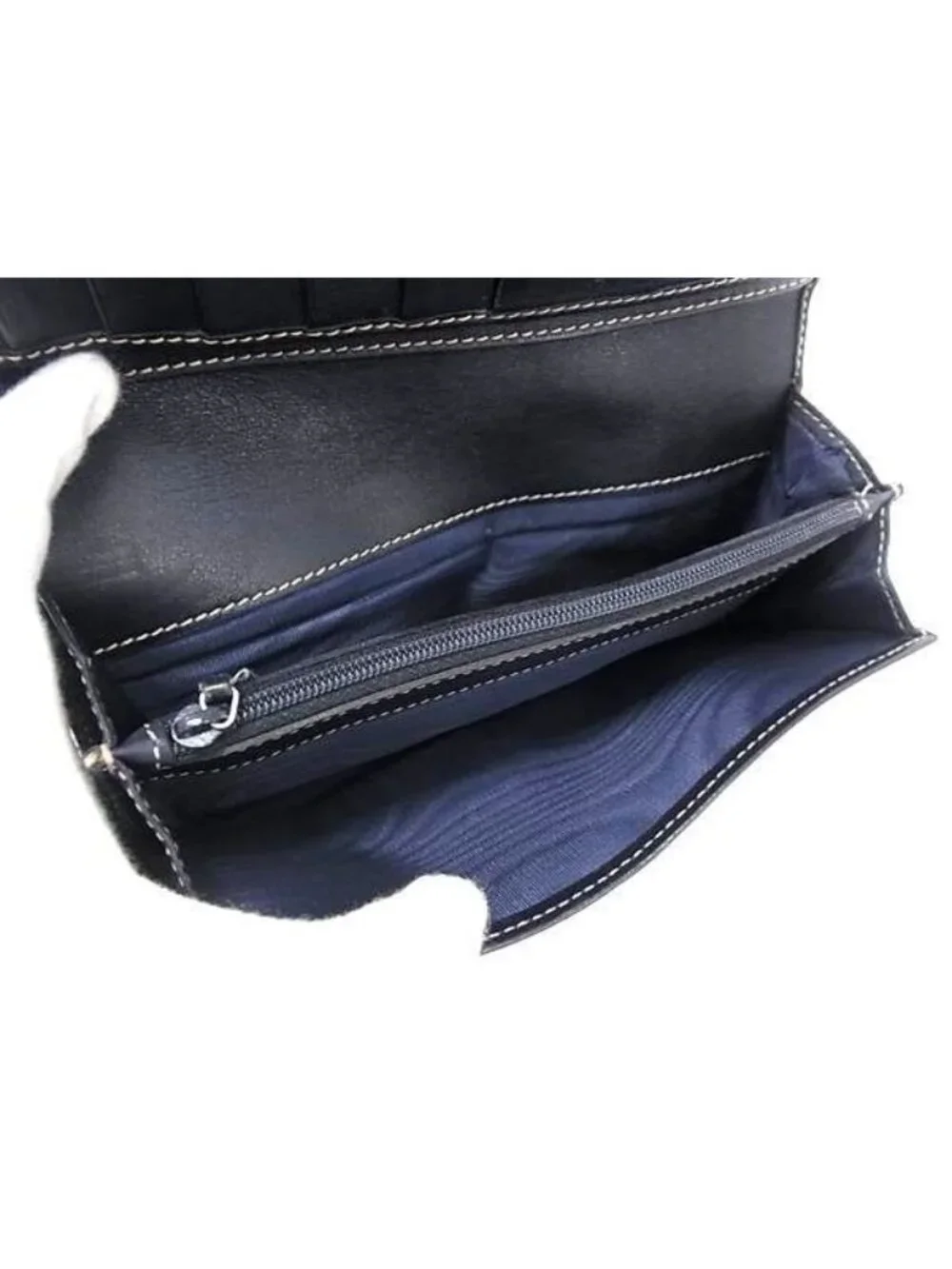 Gucci Wallet GG Supreme Brown Navy Leather Bifold - Picture 4 of 6